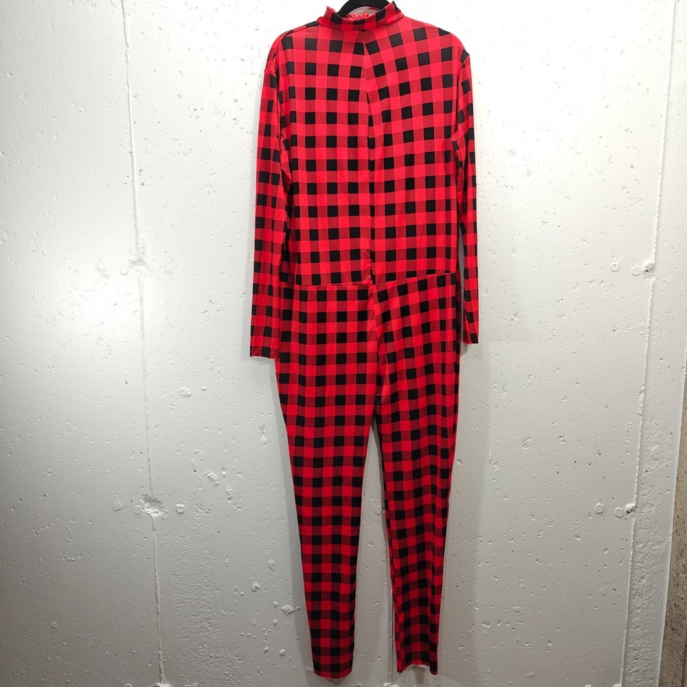 Red and Black Checkered Jumpsuit